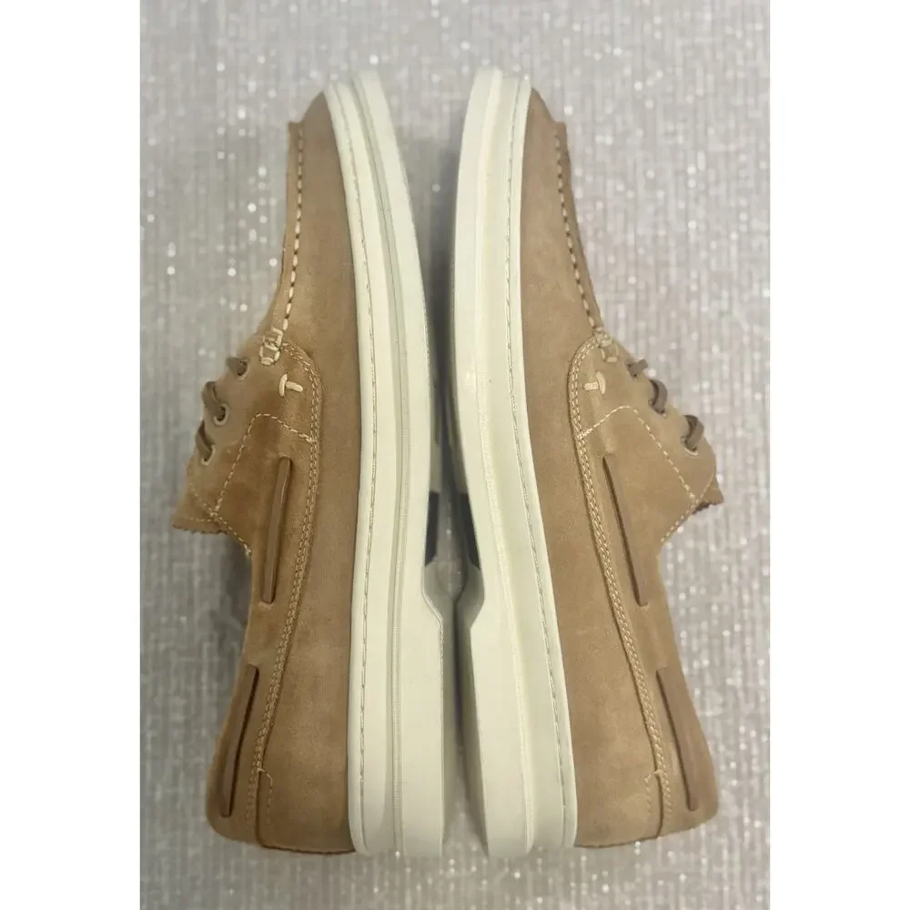 Ted Baker London Men’s Suede Boat Shoes Sand US 9 EU 42 Lace Up NWOB